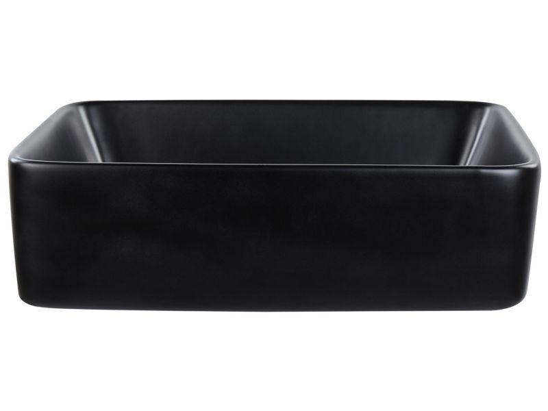 Umywalka nablatowa ceramiczna 49 x 38 cm czarna Travesia 1 szt.