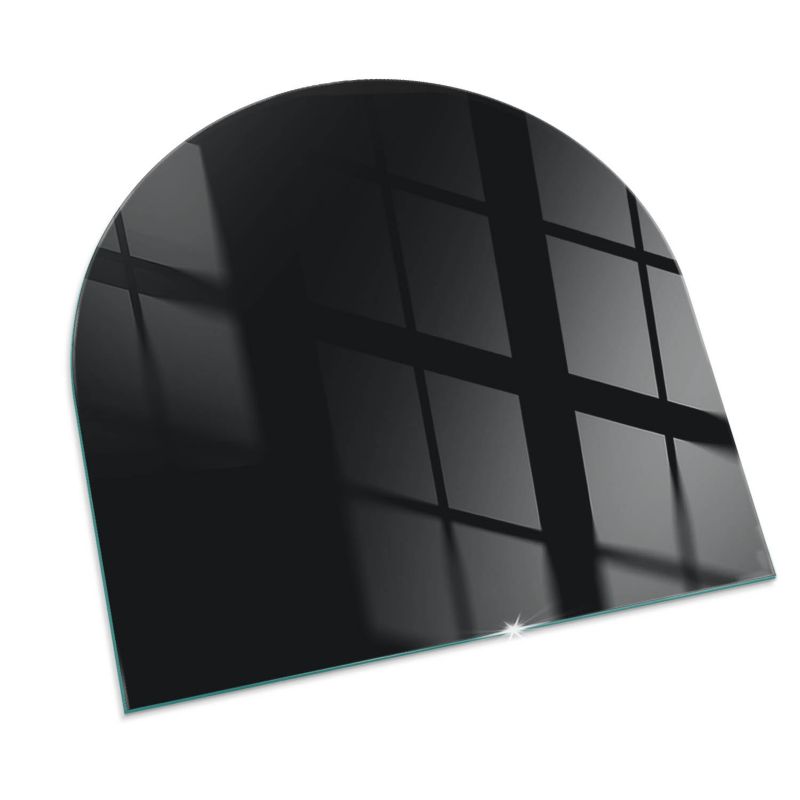 Szklana Podkładka Pod Kominek Półowalny Wallfluent 100x100 cm Głęboki grafitowy 1 szt.