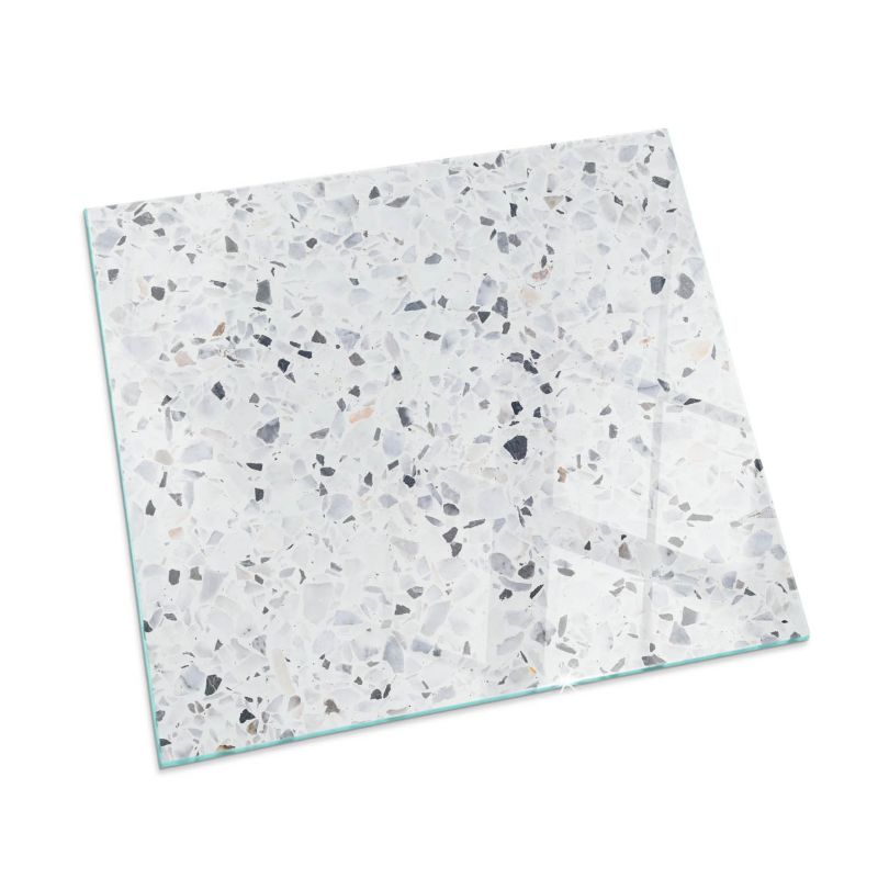 Szklana Podkładka Pod Kominek Kwadrat Wallfluent 50x50 cm Kamienny wzór z drobnymi detalami 1 szt.