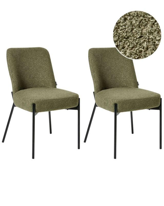Zestaw 2 krzeseł Malin Boucle Ciemnozielony 1 par.