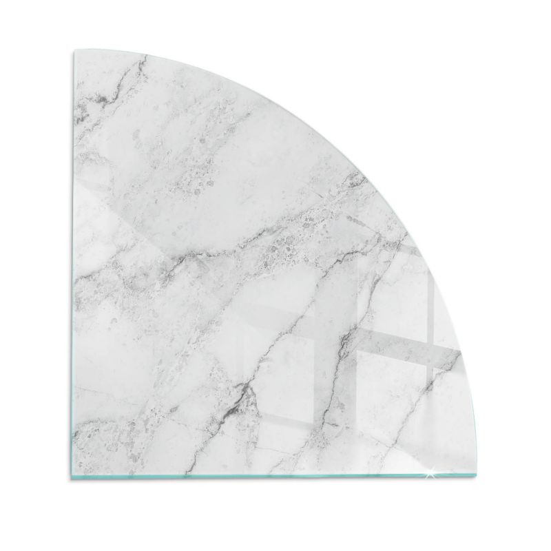 Szklana Podkładka Pod Kominek Ćwiartka Wallfluent 100x100 cm Marmurowa faktura z żyłkami 1 szt.