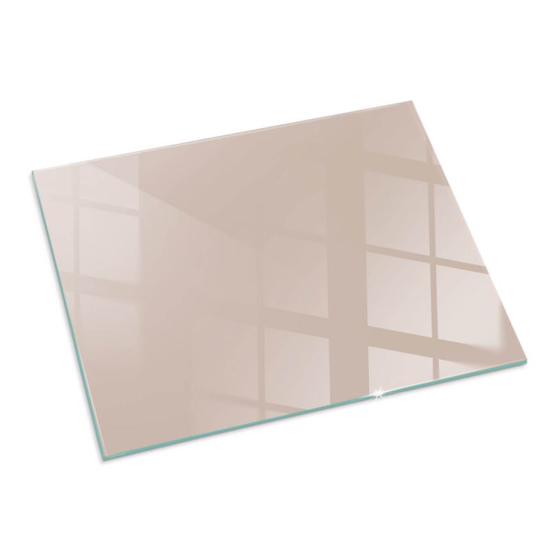 Szklana Podkładka Pod Kominek Prostokąt Wallfluent 80x60 cm Ciepły jasny brąz 1 szt.
