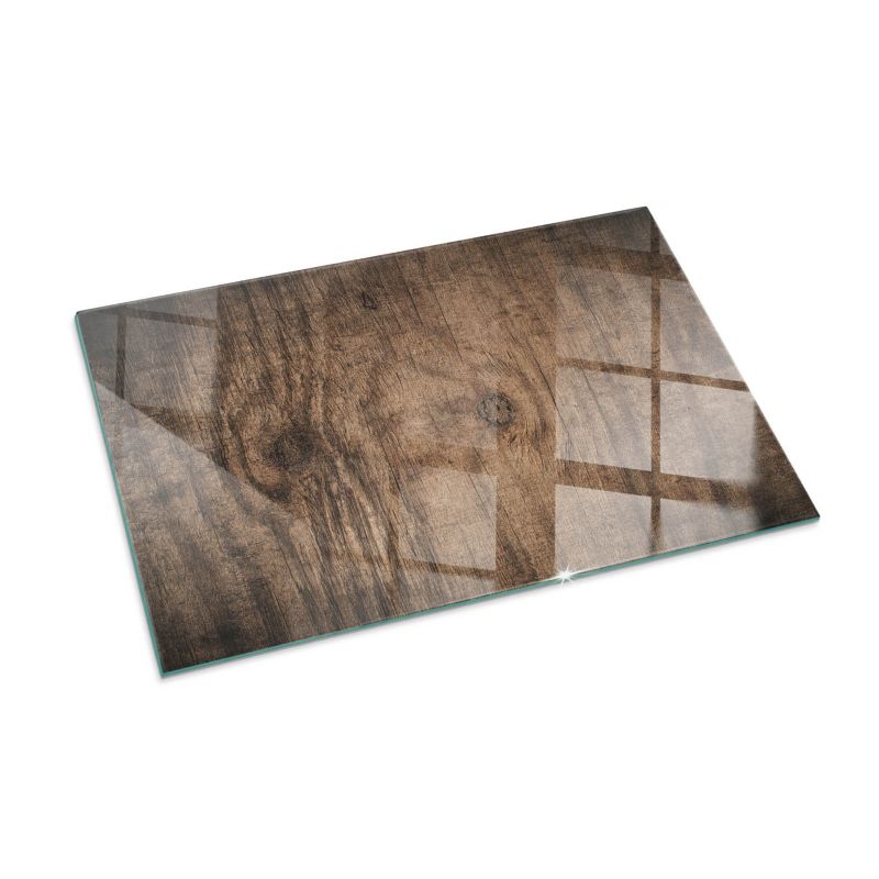 Szklana Podkładka Pod Kominek Prostokąt Wallfluent 100x70 cm Rysunek naturalnych słojów drewna 1 szt.
