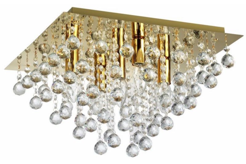 Lampa sufitowa Reality Lancaster Crystal złota z kryształkami glamour 5xE14 x 40W 1 szt.