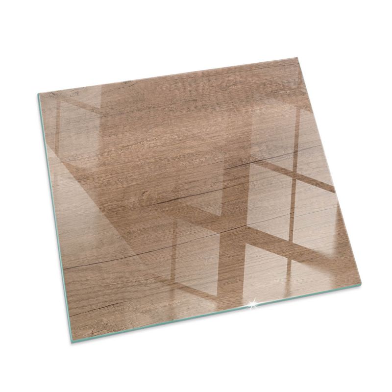 Szklana Podkładka Pod Kominek Kwadrat Wallfluent 60x60 cm Naturalna faktura drewna 1 szt.