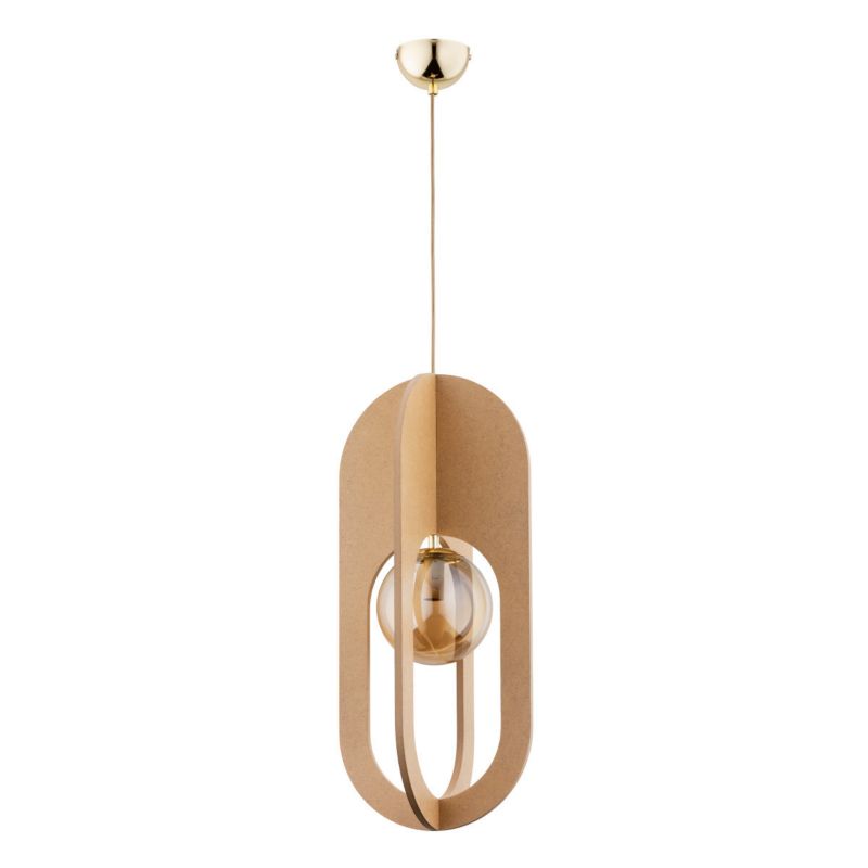 Lampa wisząca Alfa Terra jasne drewno-złota-bursztynowy wym: 100 x 26 x 26 cm 1xE14 x 10W 1 szt.