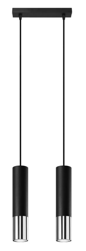 Lampa sufitowa wisząca Sollux Lighting Loopez 1646 czarno-srebrna szerokość 29 cm 2xGU10 x 40W 1 szt.