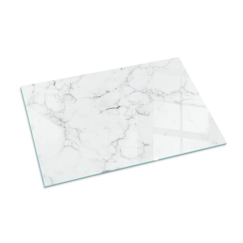 Szklana Podkładka Pod Kominek Prostokąt Wallfluent 100x70 cm Marmur z żyłami 1 szt.