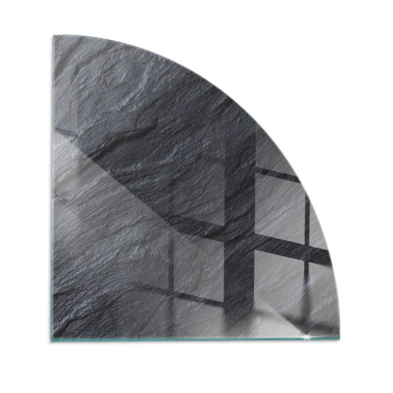 Szklana Podkładka Pod Kominek Ćwiartka Wallfluent 100x100 cm Struktura kamiennej faktury 1 szt.