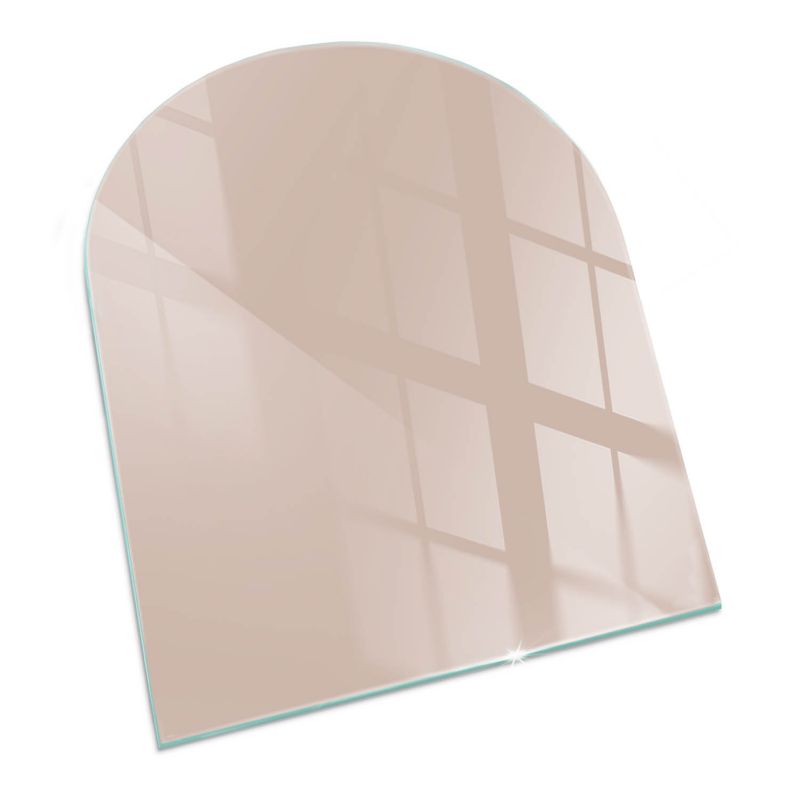 Szklana Podkładka Pod Kominek Półowalny Wallfluent 80x70 cm Ciepły jasny brąz 1 szt.