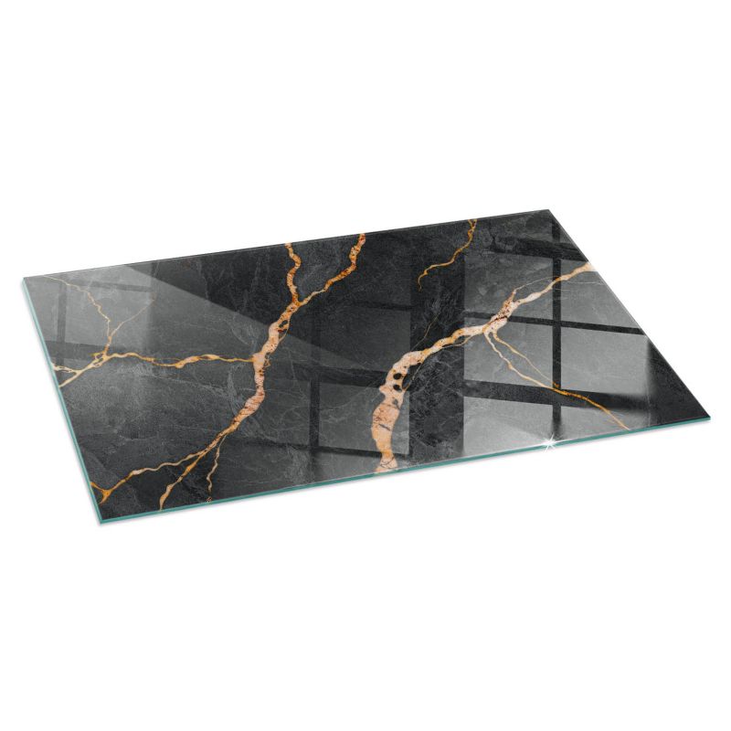 Szklana Podkładka Pod Kominek Prostokąt Wallfluent 140x70 cm Marmur z delikatnymi żyłkami 1 szt.