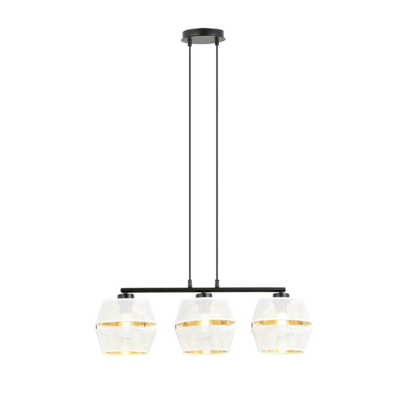 Lampa sufitowa Emibig Piano czarno-złota-biała wym: 85 x 75 x 15 cm 3xE27 x 15W 1 szt.