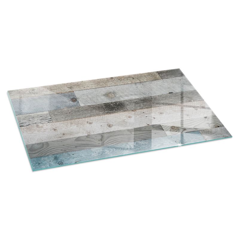 Szklana Podkładka Pod Kominek Prostokąt Wallfluent 140x70 cm Drewniane deski w wielu tonacjach 1 szt.