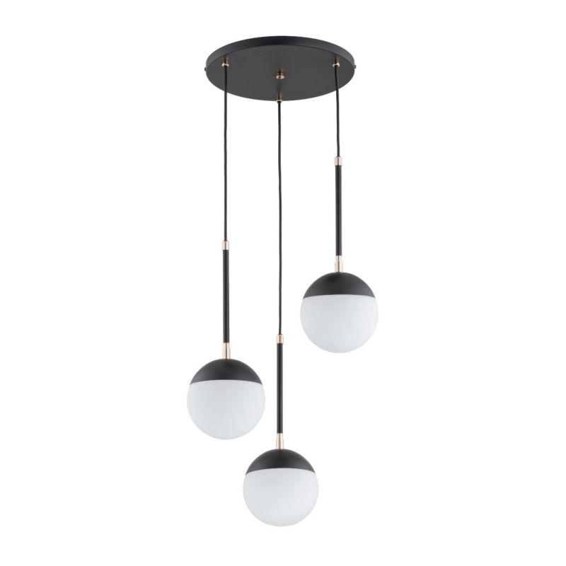 Lampa wisząca Alfa Volda 3347 czarno-biała-złota nowoczesna 3xE14 x 10W 1 szt.