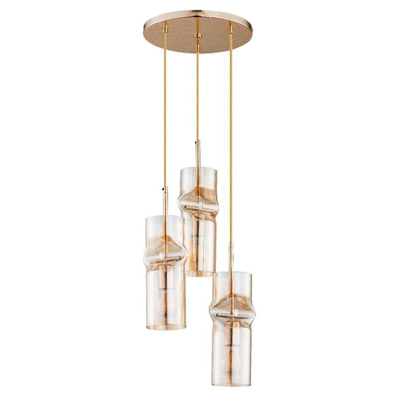 Lampa sufitowa wisząca Alfa Kapris 0156 złota szklane klosze 3xE27 x 60W 1 szt.