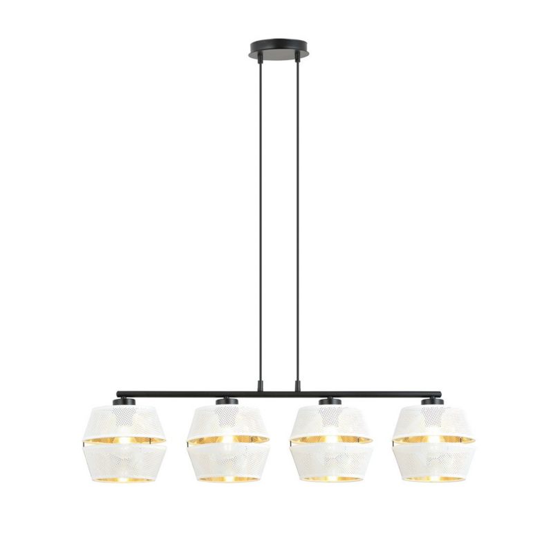 Lampa sufitowa Emibig Malia czarno-złota-biała wym: 85 x 100 x 15 cm 4xE27 x 15W 1 szt.