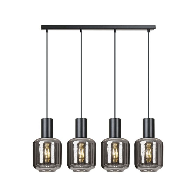 Lampa sufitowa Emibig Ingvar czarno-przezroczysty wym: 100 x 80 x 13 cm 4xE14 x 10W 1 szt.
