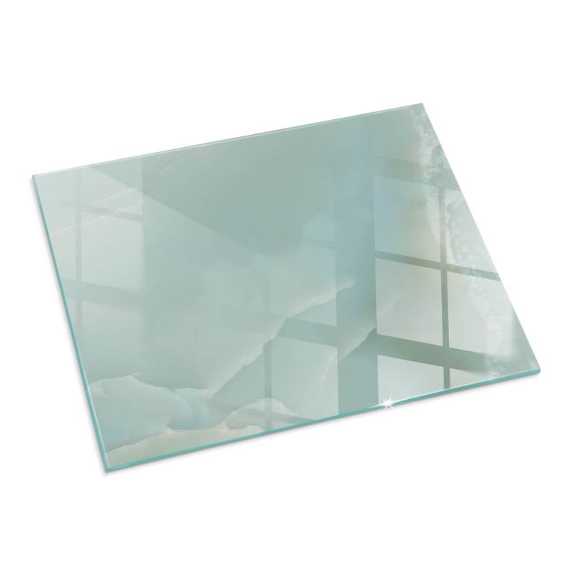 Szklana Podkładka Pod Kominek Prostokąt Wallfluent 80x60 cm Subtelny marmurowy motyw 1 szt.