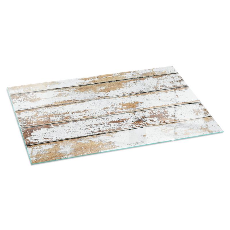 Szklana Podkładka Pod Kominek Prostokąt Wallfluent 140x70 cm Postarzane drewniane deski 1 szt.