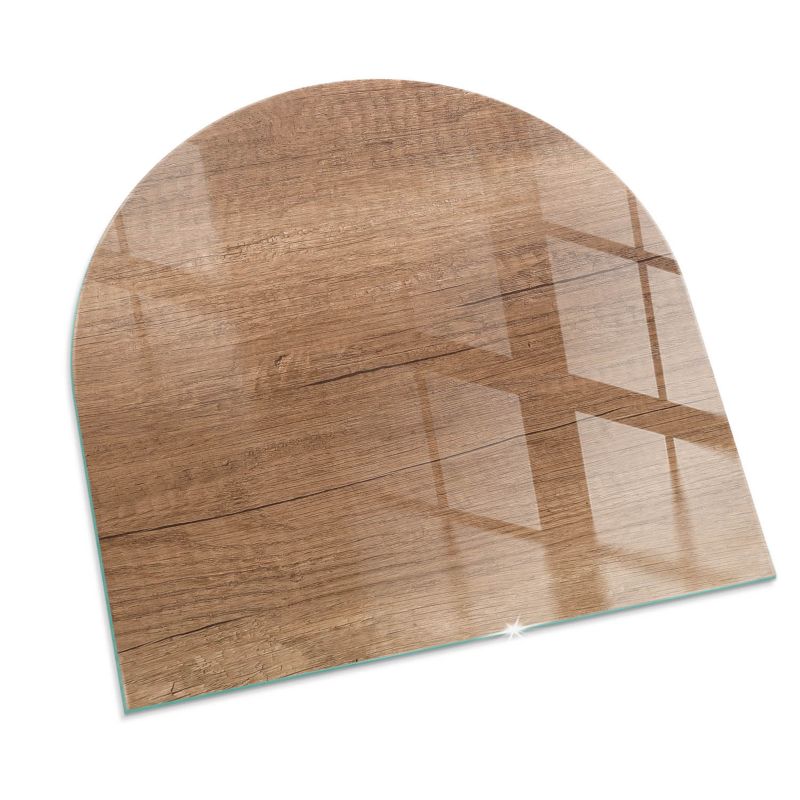 Szklana Podkładka Pod Kominek Półowalny Wallfluent 100x100 cm Naturalna faktura drewna 1 szt.