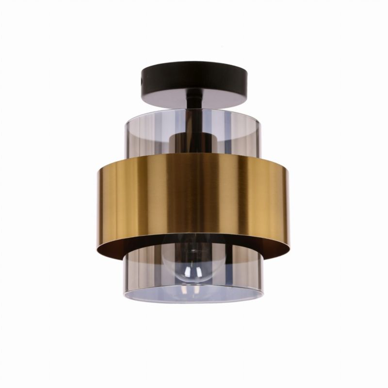 Lampa sufitowa Candellux Spiega czarno-złota wym: 22 x 18 x 18 cm 1xE27 x 60W 1 szt.
