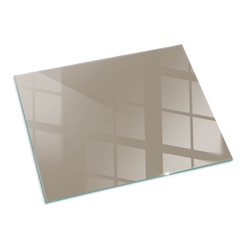 Szklana Podkładka Pod Kominek Prostokąt Wallfluent 80x60 cm Naturalny brąz 1 szt.