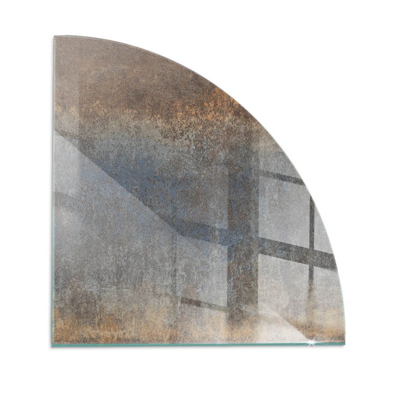 Szklana Podkładka Pod Kominek Ćwiartka Wallfluent 100x100 cm Teksturowany wzór abstrakcyjny 1 szt.