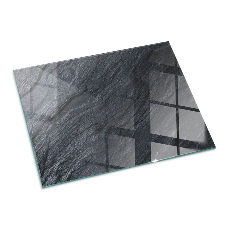 Szklana Podkładka Pod Kominek Prostokąt Wallfluent 80x60 cm Struktura kamiennej faktury 1 szt.