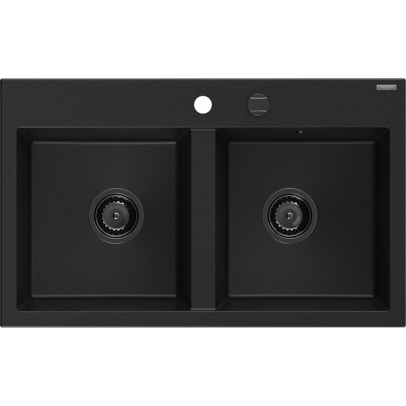 Zlewozmywak granitowy Mexen Hektor 2-komorowy biały 800 x 480 mm - 6521802000-20-B 1 szt.