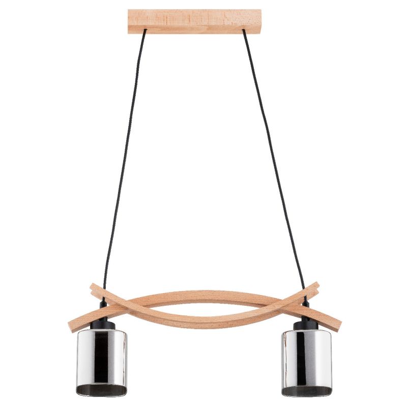 Lampa wisząca Alfa Nasa drewniana-chromowana-czarna wym: 80 x 55 x 10 cm 2xE27 x 15W 1 szt.