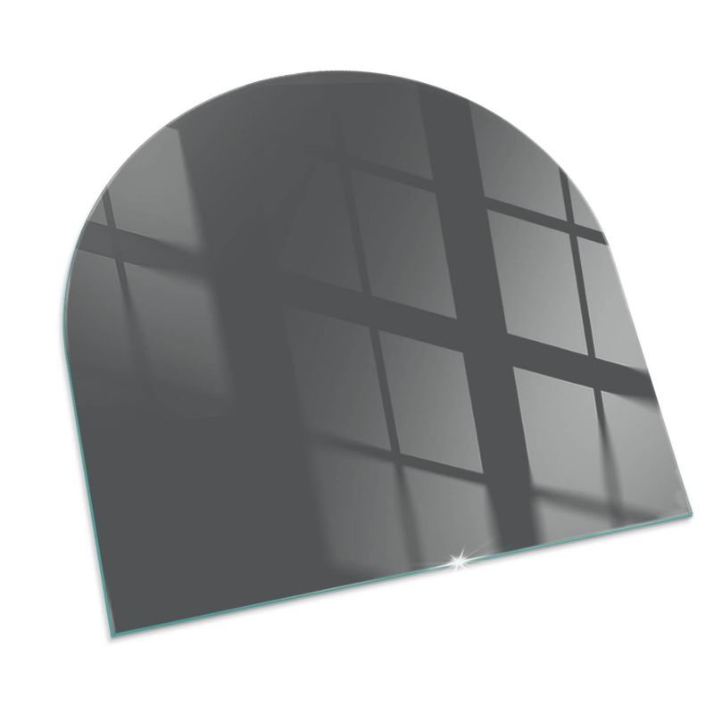 Szklana Podkładka Pod Kominek Półowalny Wallfluent 100x100 cm Szaro-brązowy ton 1 szt.