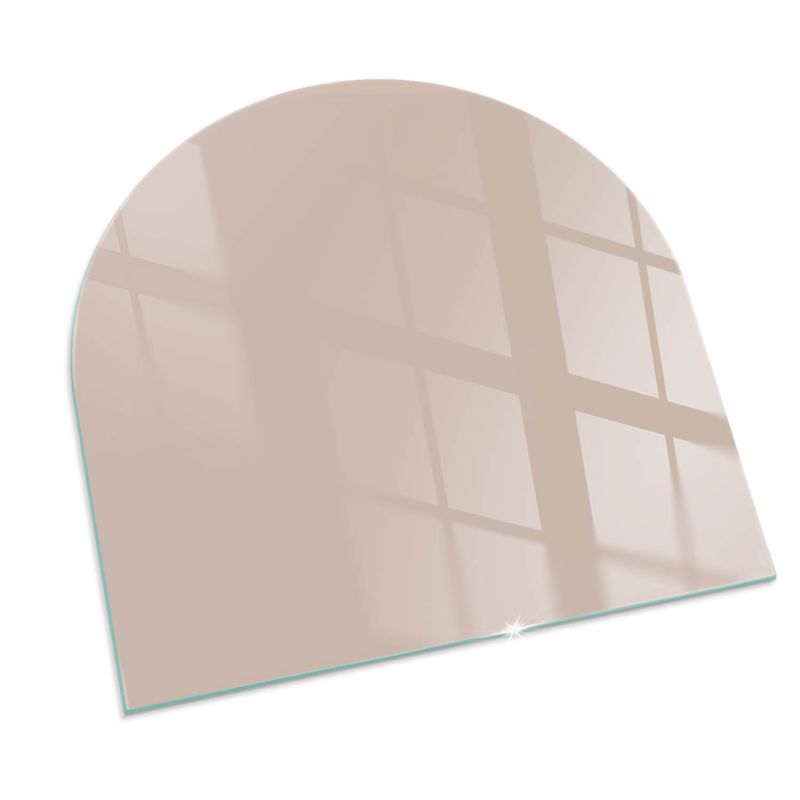Szklana Podkładka Pod Kominek Półowalny Wallfluent 100x100 cm Ciepły jasny brąz 1 szt.