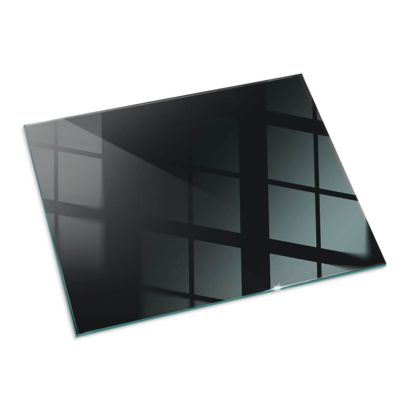 Szklana Podkładka Pod Kominek Prostokąt Wallfluent 80x60 cm Głęboki grafitowy 1 szt.