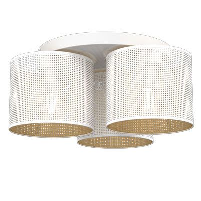 Lampa sufitowa wisząca Luminex Loft Shade biały mat-złota wym: 18 x 45 x 45 cm 3xE27 x 15W 1 szt.