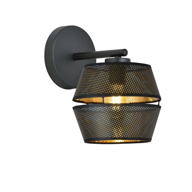 Kinkiet ścienny Emibig Malia czarno-złoty 1 x E27 x 15W IP20 wym: 25 x 20 x 15 cm - 1 szt.