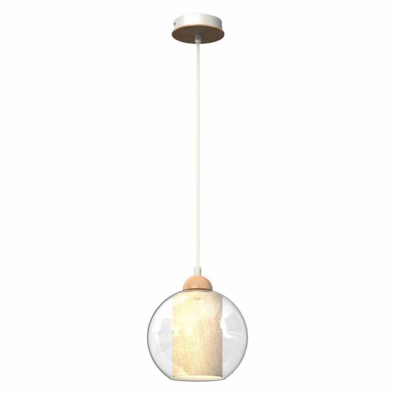 Lampa sufitowa wisząca Milagro Tela 9551 jasne drewno szerokość 20 cm 1xE27 x 40W 1 szt.
