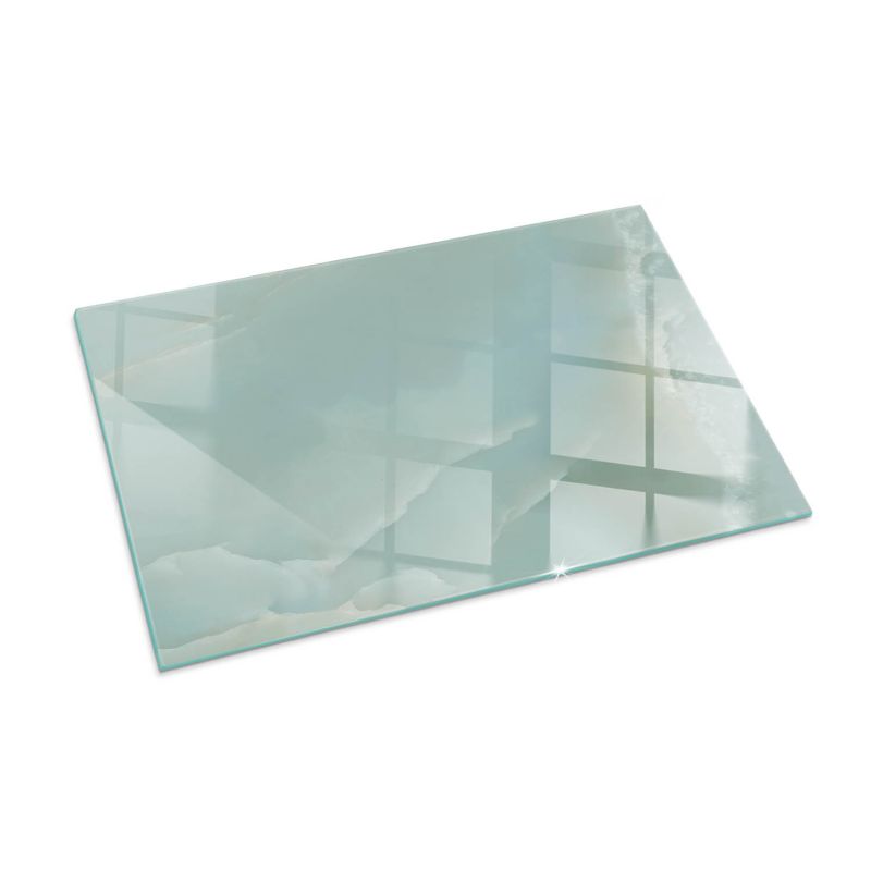 Szklana Podkładka Pod Kominek Prostokąt Wallfluent 100x70 cm Subtelny marmurowy motyw 1 szt.