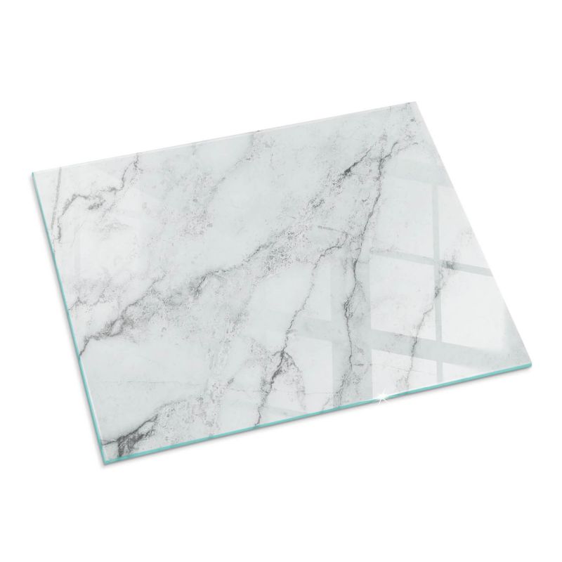 Szklana Podkładka Pod Kominek Prostokąt Wallfluent 80x60 cm Marmurowa faktura z żyłkami 1 szt.