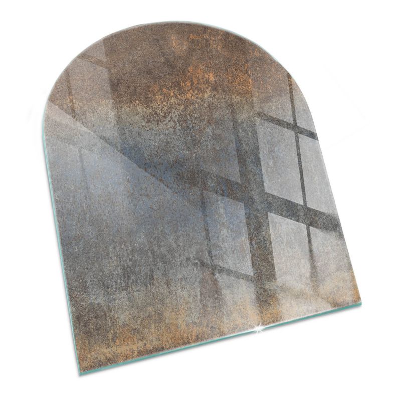Szklana Podkładka Pod Kominek Półowalny Wallfluent 80x70 cm Teksturowany wzór abstrakcyjny 1 szt.
