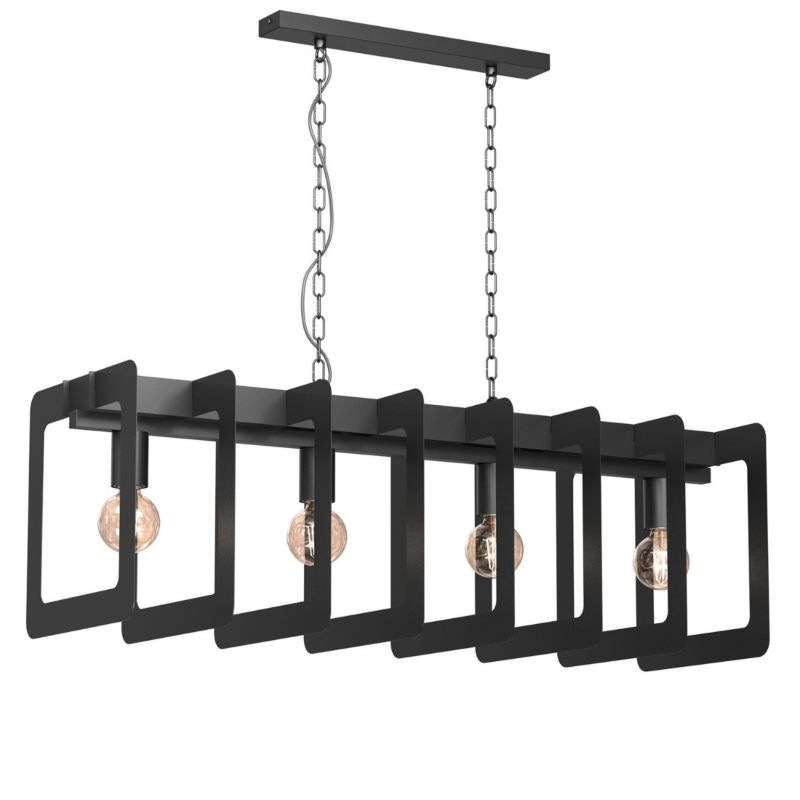 Lampa wisząca Luminex Space czarny matowy wym: 130 x 92 x 30 cm 4xE27 x 15W 1 szt.