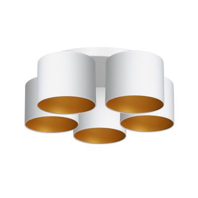 Lampa sufitowa wisząca Luminex Arden biały mat-złota wym: 18 x 58 x 58 cm 5xE27 x 15W 1 szt.