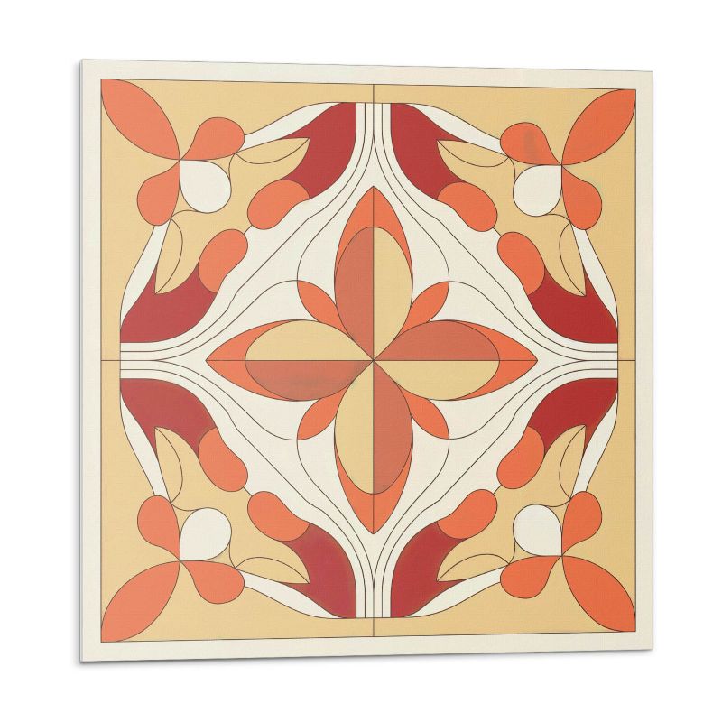 Kafelki samoprzylepne Wallfluent 30x30 cm Nowoczesny motyw kwiatów w abstrakcyjnym wydaniu 9 szt.