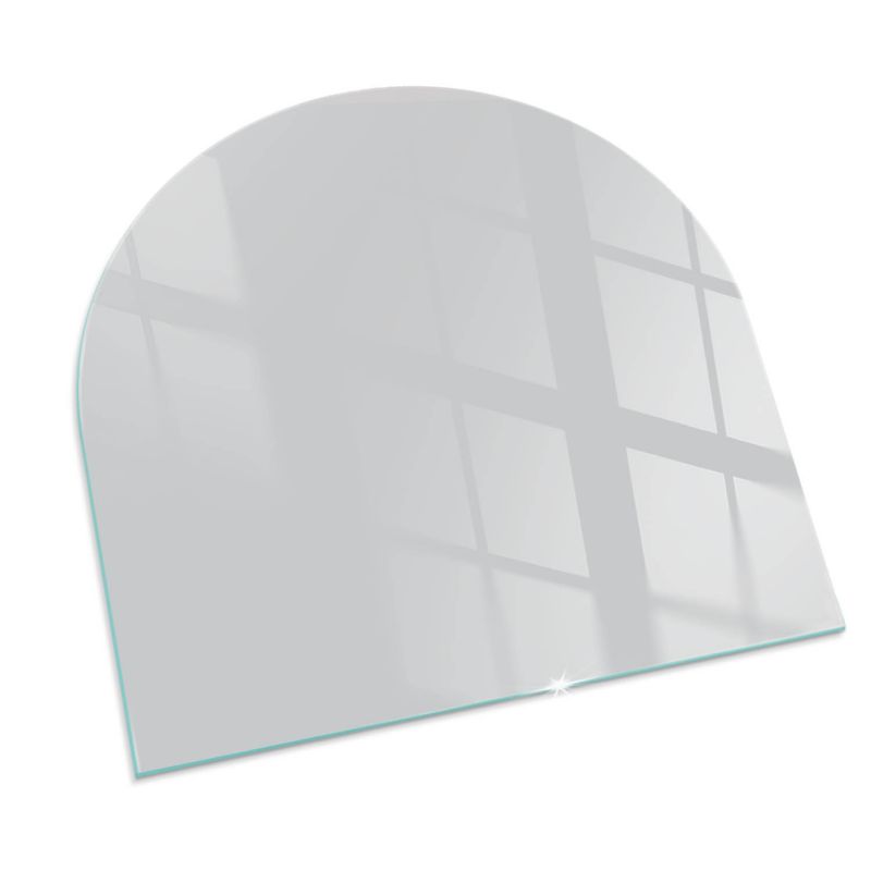 Szklana Podkładka Pod Kominek Półowalny Wallfluent 100x100 cm Stonowany szary 1 szt.