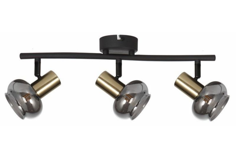 Lampa sufitowa Reality Lauree czarno-złota wym: 14 x 45 x 9 cm 3xE14 x 40W 1 szt.