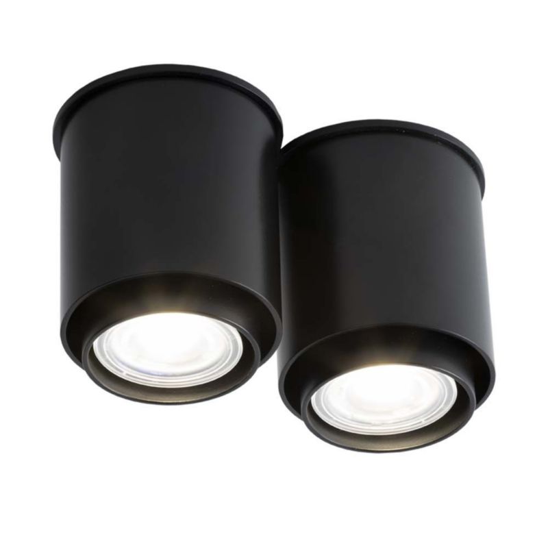 Spot oprawa sufitowa Shilo Iga czarny tuby 2 x GU10 x 10W IP20 wym: 9,5 x 16 x 8 cm - 1 szt.
