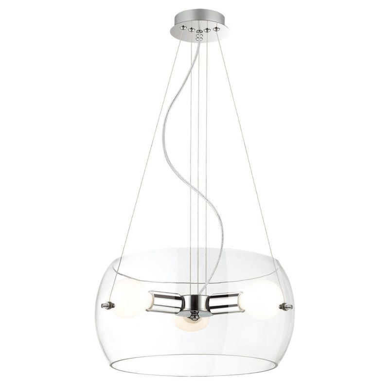 Lampa sufitowa wisząca Italux Lemio 1071 chromowana przezroczysty nowoczesna 3xE27 x 60W 1 szt.