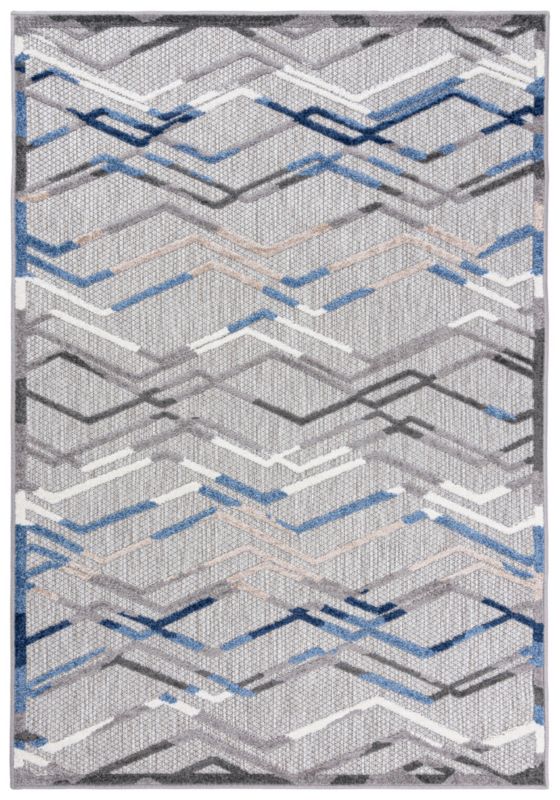 Dywan Zewnętrzny / Wewnętrzny Płaskotkany Aventura ED02A prostokąt Mazovia 160x 230 cm niebieski motyw geometryczny,paski 1 szt.