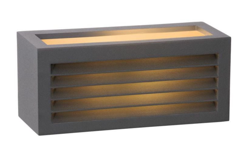Kinkiet ścienny zewnętrzny Lucide Dimo czarno-antracytowy 1 x E27 x 18W IP54 wym: 11 x 25 x 11 cm - 1 szt.