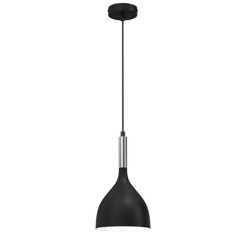 Lampa wisząca Luminex Noak czarny matowa-chromowana wym: 110 x 17 x 17 cm 1xE27 x 15W 1 szt.