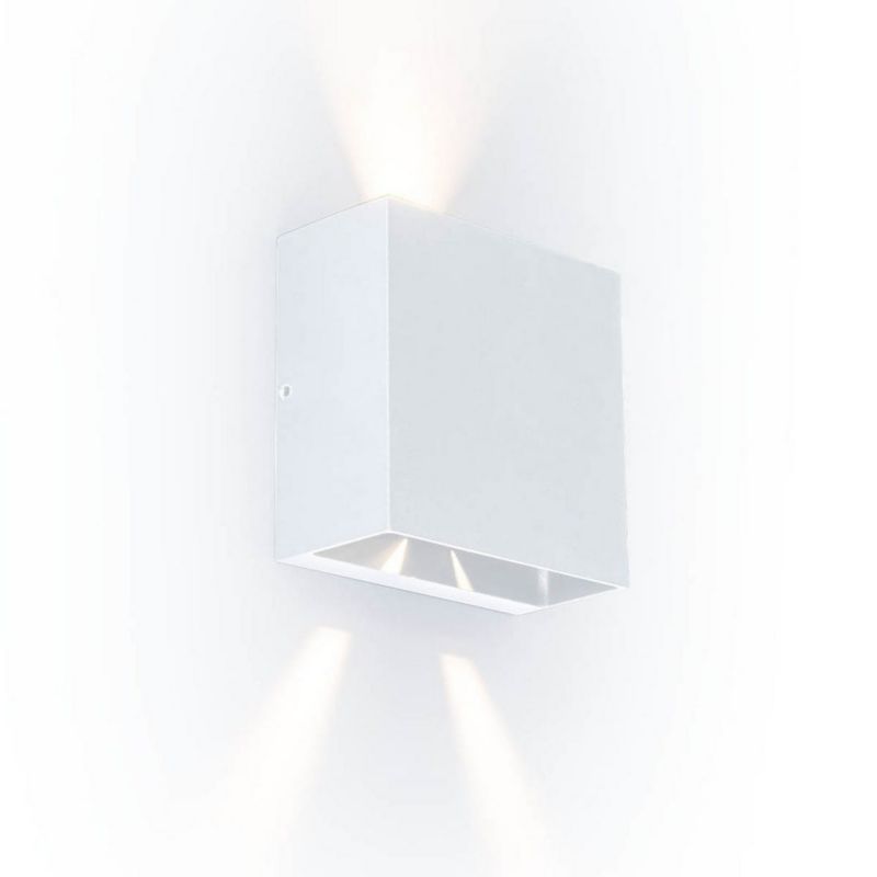 Kinkiet ścienny zewnętrzny Lutec Gemini biały LED 10W 3000K 400lm IP54 wym: 11 x 11 x 5,4 cm aluminium - 1 szt.